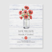 Poppy Rustic Mason Jar Wedding Save the Date (Voorkant)