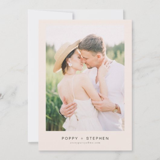 POPPY Rustic Waterverf Wildflower Foto bruiloft Kaart (Achterkant)