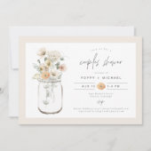 POPPY Rustic Wildflower Mason Jar Couples Shower Kaart (Voorkant)