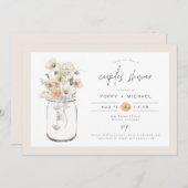 POPPY Rustic Wildflower Mason Jar Couples Shower Kaart (Voorkant / Achterkant)