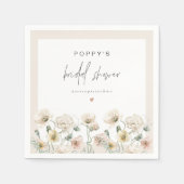 POPPY Rustieke Pastelkleurige Wilde Bloemen Bruids Servet (Voorkant)