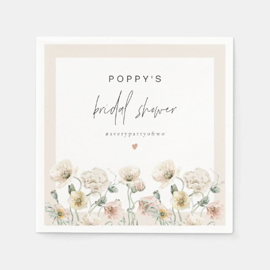 POPPY Rustieke Pastelkleurige Wilde Bloemen Bruids Servet (Voorkant)