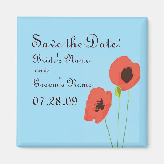 Poppy Save the Date Magnent Magneet (Voorkant)