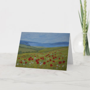 Poppy seascape wenskaart kaart