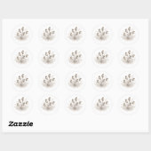 Poppy Seed Pods in Bloom Soft Monochrome Art on Ronde Sticker (Vel)