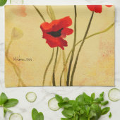 Poppy Shadows Red Poppies Waterverf Theedoek (Gevouwen)