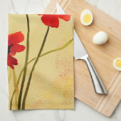 Poppy Shadows Red Poppies Waterverf Theedoek (Quarter Fold)