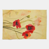 Poppy Shadows Red Poppies Waterverf Theedoek (Horizontaal)