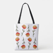Poppy Sight Waterverf Floral Art Tas (Achterkant)