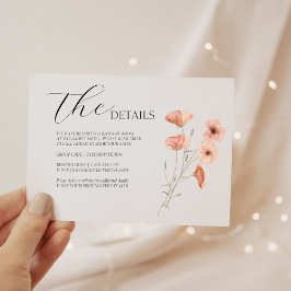 Poppy Sinaasappel Flower Wedding details RSVP Kaartje