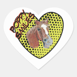 Poppy Smiles Comic Style Hart Sticker