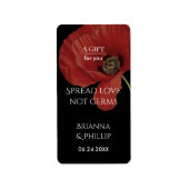 Poppy Spread Love Not Germs Hand Sanitizer Etiket (Voorkant)