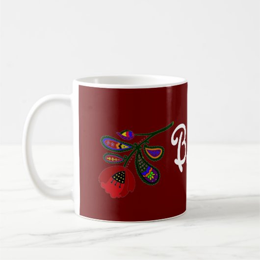 Poppy Ukraine Folk Art Koffiemok (Links)