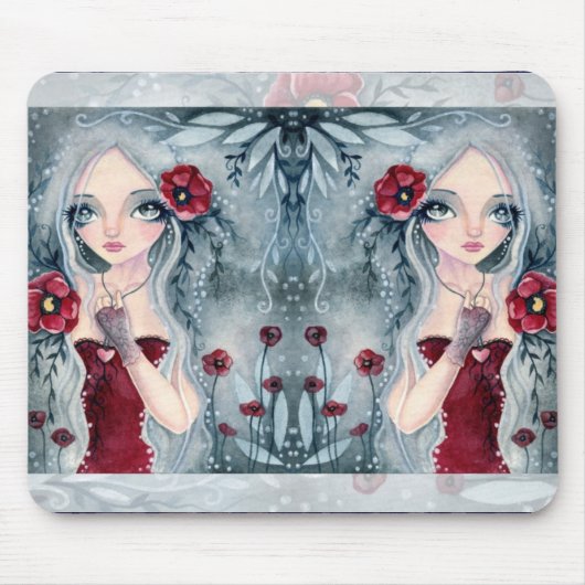 Poppy van de mist - Mousepad Muismat (Voorkant)