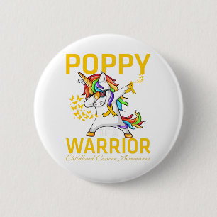 Poppy van een krijger kinderkanker bewustzijn ronde button 5,7 cm
