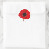POPPY van Herdenking Ronde Sticker (Tas)