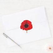 POPPY van Herdenking Ronde Sticker (Envelop)