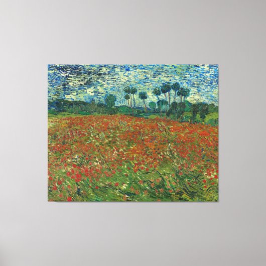 Poppy-veld van Vincent van Gogh Fine Art Canvas Afdruk (Voorkant)