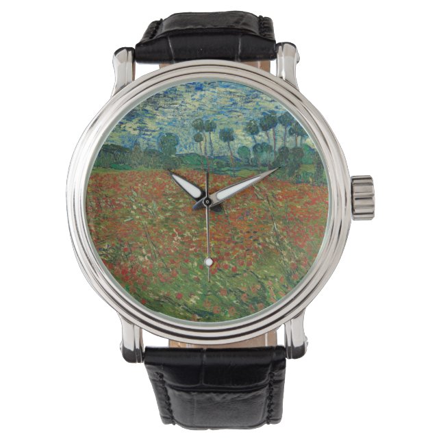 Poppy-veld van Vincent van Gogh Fine Art Horloge (Voorkant)