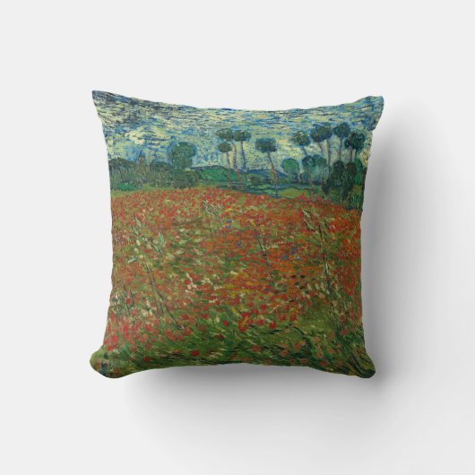 Poppy-veld van Vincent van Gogh Fine Art Kussen (Voorkant)