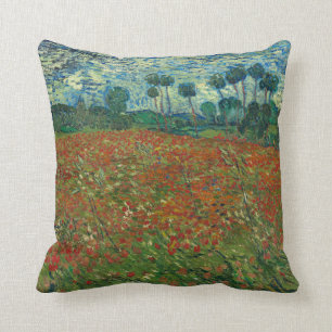 Poppy-veld van Vincent van Gogh Fine Art Kussen
