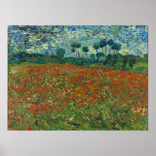 Poppy-veld van Vincent van Gogh Fine Art Poster