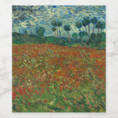 Poppy-veld van Vincent van Gogh Fine Art Wijn Etiket (Enkel label)