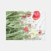 Poppy velden bloemen Zon Natuur bloeit Hart Fleece Deken (Voorkant (Horizontaal))