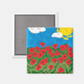 Poppy veldmagneet magneet (Voorkant / Achterkant)