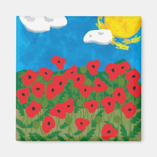 Poppy veldmagneet magneet (Voorkant)