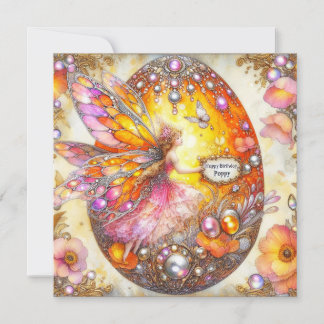 POPPY ~ Verjaardag Kaart ~ Fairy Decorates Egg ~