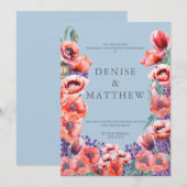 Poppy-verzameling met Omphalodes blauwe achtergron Kaart (Voorkant / Achterkant)