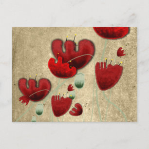 Poppy Victoriaans oud romantisch handbeschilderd b Briefkaart