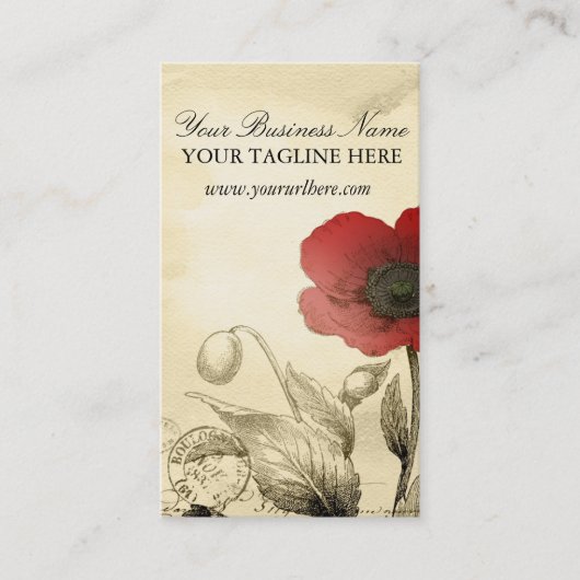  Poppy Visitekaartjes - Ephemera Floral (Voorkant)