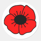 Poppy voor Herdenkingsdag Ronde Sticker (Voorkant)