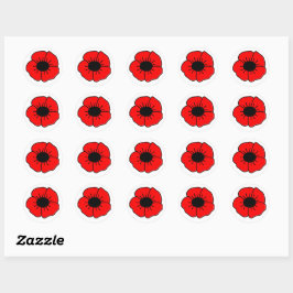 Poppy voor Herdenkingsdag Ronde Sticker