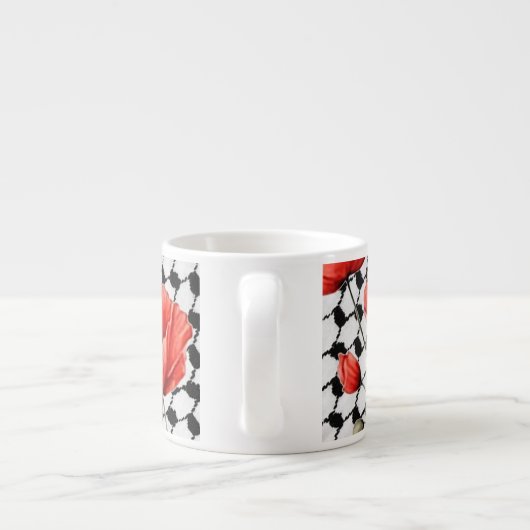 Poppy w/Palestinian Hattah Expresso Mok (Achterkant)