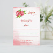 Poppy Waterverf Antwoorden Kaarten RSVP Kaartje (Staand voorkant)