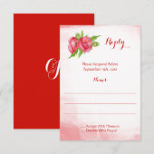 Poppy Waterverf Antwoorden Kaarten RSVP Kaartje (Voorkant / Achterkant)