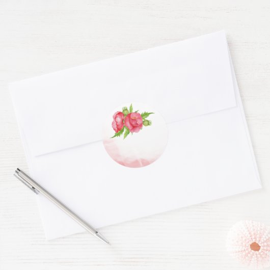 Poppy Waterverf bruiloft gunst Stickers (Envelop)
