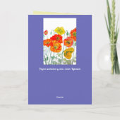 Poppy Waterverf Flower Floral Moederdag Kaart (Achterkant)