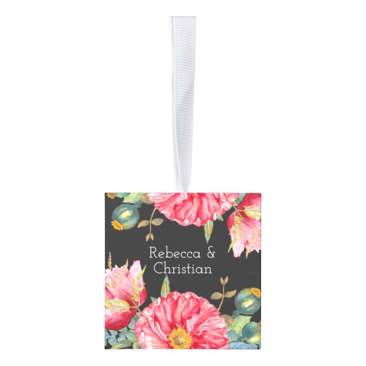 Poppy Waterverf Flower Gepersonaliseerde bruiloft Decoratie (Rechts)