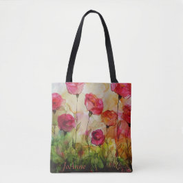 Poppy Waterverf gepersonaliseerde Moederdag Tote Bag
