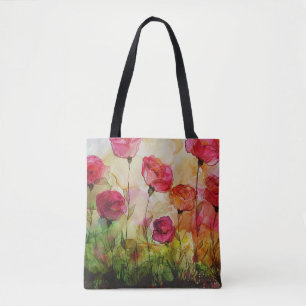 Poppy Waterverf gepersonaliseerde Moederdag Tote Bag