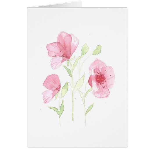 Poppy Waterverf Print Wenskaart (Voorkant)