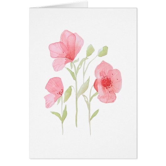 Poppy Waterverf Print Wenskaart (Voorkant)