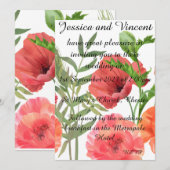 Poppy Wedding Invitation - kan op maat gemaakt wor Kaart (Voorkant / Achterkant)