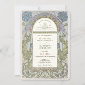 Poppy Wedding Invitations Art Nouveau door Mucha Kaart (Voorkant)