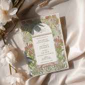 Poppy Wedding Invitations Art Nouveau door Mucha Kaart