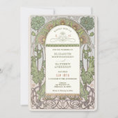 Poppy Wedding Invitations Art Nouveau door Mucha Kaart (Voorkant)